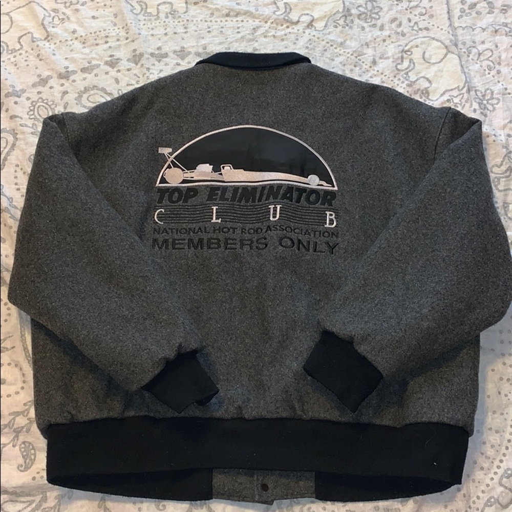 NHRA Members Only Top Eliminator Club Wool Blend Bomber Jacket Sz XL